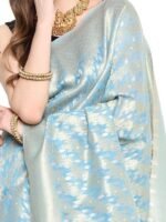 incredible sarees Katan Silk Tissue Banarasi Saree For Women (Free Size) - Image 4